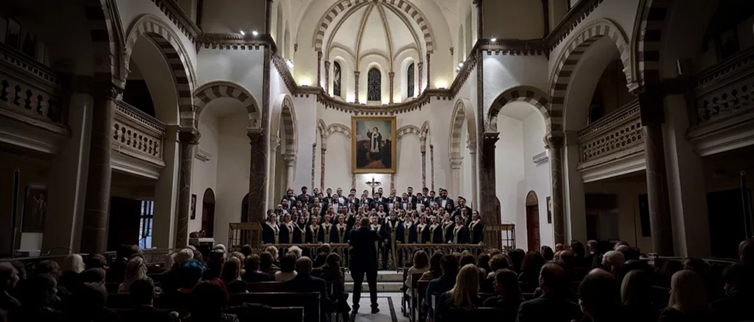 Fayha in the vaulted Christmas glow