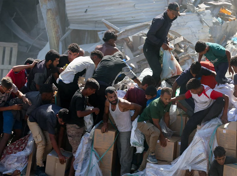 Controversy arises amid aid truck looting in Gaza