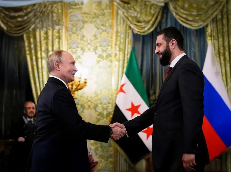 Longtime foes, Putin and Sharaa, meet in Moscow